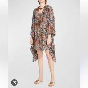 ULLA JOHNSON amalia handkerchief coverup asymmetric caftan dress 4-6 sample